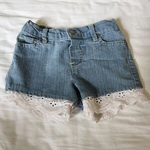DKNY Denim Shorts with Lace Trim Size 24 Months